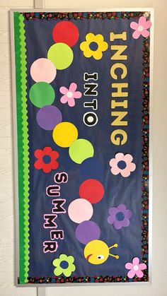 a bulletin board with flowers on it and the words, spring is not going on