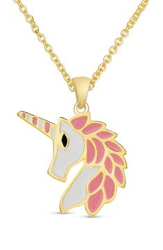 Add a whimsical accent to your little one's look with this sweet necklace and a charming enameled unicorn pendant. Style Name:Lily Nily Unicorn Pendant Necklace (Girls). Style Number: 5948934. Unicorn Pendant, Sweet Necklace, Girls Style, Mini Boden, Girls Jewelry, Gold Pendant Necklace, Gold Design, Kids Wear, Lobster Clasp