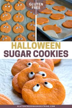 halloween sugar cookies with googly eyes on them and the words gluten free