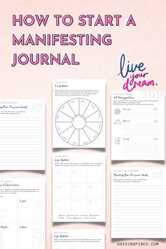 how to start a manifesting journal with free printables on the page