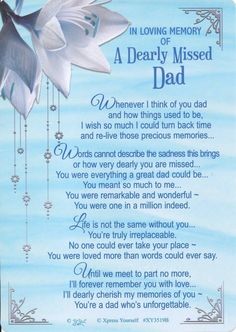 a poem written in the language of a dearly missed dad