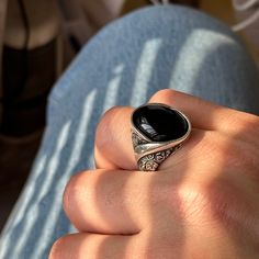 Men Handmade Ring , Black Onyx Stone Ring , Man Onyx Signet Ring , Ottoman Style Embroidered Ring , 925k Sterling Silver Ring , Gift For Him ★Item Details * Gender : Male / Female * Material : 925K Sterling Silver * Total weight :  15 Grams * Gemstone :  Onyx  Stone ✔ Ready to Ship in 1-2 Business Days .. ✔ Shipped to the Worldwide 1-5 business days with free shipping... ✔ The product will be sent to you with a handmade wooden box to avoid any damage during shipping... ✔ Visit our store, browse Handmade Black Sterling Silver Engraved Ring, Handmade Sterling Silver Engraved Black Ring, Black Handmade Vintage Engraved Ring, Vintage Black Engraved Handmade Ring, Handmade Vintage Black Engraved Ring, Vintage Black Handmade Engraved Ring, Vintage Handmade Black Engraved Ring, Handmade Black Sterling Silver Signet Ring, Handmade Black Engraved Ring For Anniversary