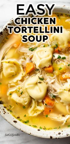 this easy chicken tortellini soup is loaded with dumplings and pasta it's ready to be eaten