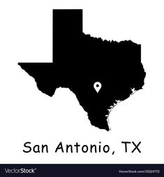 a map of the state of san antonio, tx with pin pointers on it