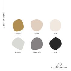 different shades of neutral, black, white and gold in the same color palettes