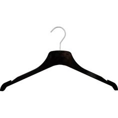 a black plastic hanger on a white background