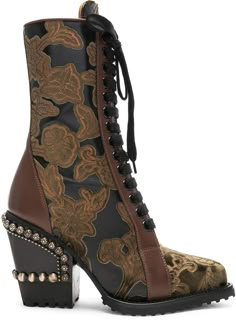 Chloe Rylee Baroque Velvet Lace Up Boots #boots #shoes #fashion #womensfashion Lizzie Hearts, Embellished Heels, Fancy Shoes, Velvet Lace, Fashion Mistakes, Pretty Shoes, Fantasy Fashion, Lace Boots, Cute Shoes