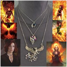 An Enduring Mythological Symbol For Millennia Across Many Cultures, A Rising Phoenix Is Usually Depicted In Myths As A Fire Bird Symbolizing Resurrection And Rebirth. But X-Men Fans Also Know A Rising Phoenix Necklace As Something No Jean Grey Costume Would Be Complete Without! Get The Look Of Jean Grey's Layered Necklaces, And Celebrate The Mythical Phoenix, With This 3-Layer Necklace That Gives You The Look Of 3 Layered Necklaces All In One Convenient Piece. The First Layer Of This Unisex Neck Jean Grey Costume, The Rise Of Phoenixes, Cork Necklace, 3 Layer Necklace, Phoenix Necklace, Phoenix Pendant, Butterfly Necklace Gold, Fancy Jewellery Designs, Silver Choker Necklace