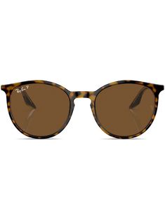 brown acetate tortoiseshell effect round frame orange tinted lenses logo print to the front straight arms curved tips These glasses come with a protective case. Ray Ban Logo, Ray Ban Eyewear, Tortoise Shell Glasses, Sun Glass, Lens Logo, Round Frame Sunglasses, Gold Sunglasses, Round Frame, Ray Ban Sunglasses