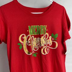 Women’s Holiday Time Red Merry Christmas Short Sleeve T-Shirt Shirt Size Medium. New With Tags. Please See Pictures For Details. From A Smoke Free And Dog Friendly Home. Santa Tee, Fresh Christmas Trees, Xmas Lights, New Grandma, Christmas Tops, Tee Shirt Print, Holiday Time, Christmas T Shirt, Christmas Tees