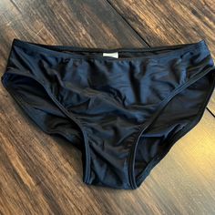 Super Cute Black Bikini Bottom! Bnwt!!! Black Brief Tankini For Poolside, Black Tankini For Poolside, Black Swimwear Briefs For Sunbathing, Black Brief Tankini For Pool, Hot Pink Leopard Print, Leather Bra, Frankies Bikinis, White Swimsuit, Bra And Panty Sets