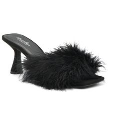 Fitted Synthetic Heels With Square Toe, Low Heel Mules For Party In Fall, Evening Fitted Square Toe Mules, Fall Party Mules With Low Heel, Fitted Synthetic Mules For Party, Black Fitted Open Heel Mules, Party Mules With 4-inch Heel And Square Toe, Fall Party Mules With Padded Heel, Fitted Black Mules With 4-inch Heel