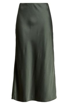 Complete your look with the understated sophistication of this smooth satin midi skirt. 32" center front length ( size Medium) Unlined 54% polyester, 46% rayon Machine wash, line dry Imported Petite Satin Midi Skirt, Sleek Silk Midi Skirt, Solid Satin Skirt For Workwear, Relaxed Fit Satin Midi Pencil Skirt, Relaxed Satin Pencil Midi Skirt, Sleek Satin Midi Skirt, Green Satin Skirt, Dark Green Skirt, Satin Midi Skirt