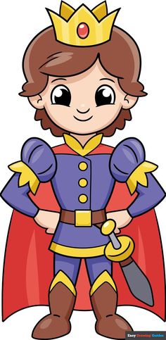 Learn How to Draw a Prince: Easy Step-by-Step Drawing Tutorial for Kids and Beginners. See the full tutorial at https://easydrawingguides.com/how-to-draw-a-prince/ . Prince Drawing, Queen Drawing, Princess Crafts, Crown Drawing, Drawing Step By Step, Easy Drawing Tutorial, Draw People, Princess Diy, Drawing Tutorials For Kids