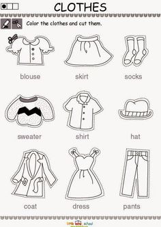 clothes worksheet for kids