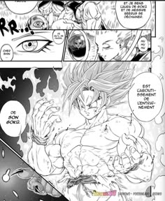 the page for dragon ball is shown in black and white, as well as an image of