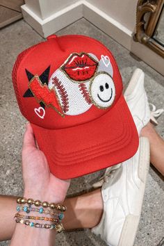 4ever a baseball mom. Cute mesh-back trucker hat with layered patches. Adjustable back. One size fits most. Baseball Trucker Hat Ideas, Softball Trucker Hat Ideas, Trendy Trucker Hat With Patches, Trucker Baseball Cap With Embroidered Patch, Baseball Patch Trucker Hat, Trucker Hats With Patches, Spring Trucker Hat With Patches, Adjustable, Baseball Mom Hat, Mom Hats