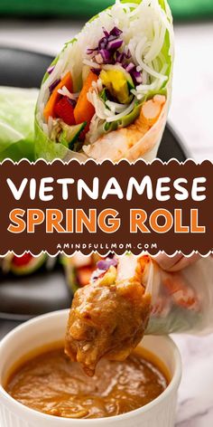 Add these Vietnamese Spring Rolls to your easy party food ideas! These homemade spring rolls are made with shrimp, fresh vegetables, sweet mangoes, and homemade peanut sauce. It also makes a great 4th of July appetizer recipe! Cold Spring Roll Recipe, Spring Rolls Fresh, Spring Rolls Ingredients, Fresh Vegetable Spring Rolls, Spicy Tuna Spring Rolls, Spring Roll Recipe Vietnamese, Fresh Spring Roll Recipe Vegetable, Healthy Spring Roll Sauce, Spring Rolls With Peanut Sauce Easy