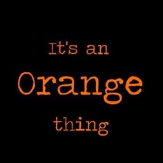 it's an orange thing on black background with orange lettering in the center and bottom right corner