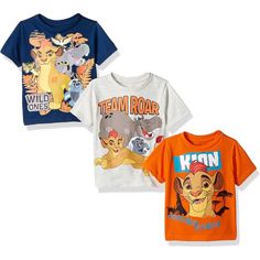 Get your little one ready for the day with these The Lion King Kion T-shirts. This pack of three shirts features fun graphics of Kion and the Lion Guard and a comfortable design.