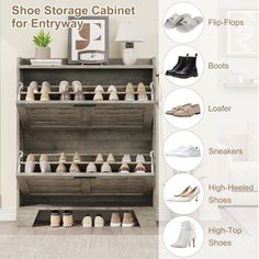 the shoe storage cabinet for entryway is shown