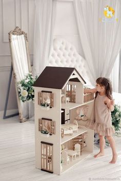 Princess Doll House Diy, Handmade Doll House, Doll Houses For Sale, Plywood House, Ikea Dollhouse, Dollhouse Bookcase, Diy Doll House, Girls Dollhouse, Handmade Dollhouse