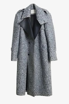 Embrace the chill in style with the Silver Eclipse Woolen Coat. This oversized, long woolen coat in a sophisticated silver-gray hue features a luxurious blend of wool and polyester. With its dramatic lapel, sleek leather detailing, and relaxed fit, this coat is the perfect combination of elegance and edge, making it a standout piece for the colder months. Features: Materials: Wool, Cotton, Polyester Fit: Loose, oversized silhouette Style: Long coat, turn-down collar, leather detailing Occasion: Ideal for casual or elevated winter outings Season: Perfect for Autumn/Winter Length: Full length The Silver Eclipse Woolen Coat is your go-to for effortless winter chic. Combining timeless woolen warmth with modern design elements, this coat adds an air of sophistication to any outfit while keeping Casual Date Night, Long Wool Coat, Collared Coat, Casual Date, Woolen Coat, Oversized Silhouette, Overall Dress, Dress Pant, Casual Denim