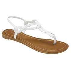 White Shoes- I don't like them very often, but love these!! Adjustable Textured T-strap Sandals In Synthetic, Adjustable Synthetic T-strap Sandals With Textured Footbed, Synthetic T-strap Slingback Sandals For Vacation, White Synthetic T-strap Sandals For Vacation, Vacation T-strap Slingback Sandals In Synthetic, Vacation T-strap Slingback Sandals, Adjustable Toe Post Synthetic Slingback Sandals, Adjustable Braided Flip Flops For Vacation, Braided Flip Flops For Beach