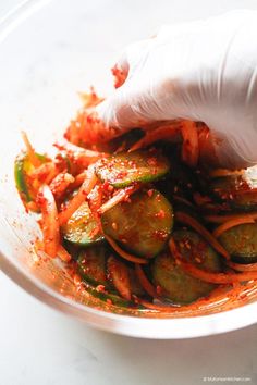 Korean Spicy Cucumber Salad (Oi Muchim) Recipe. Cucumber Salad Gochujang, Korean Food Recipes, Cucumber Kimchi, Cucumber Salad Recipe, Korean Side Dishes, Resep Salad