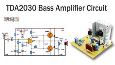 TDA2030 Bass Amplifier Circuit Diagram using BD907 & BD908 Amplifier Circuit Diagram, Speaker Design, Audio Amplifier, Electronics Circuit, Ham Radio, Circuit, Bass