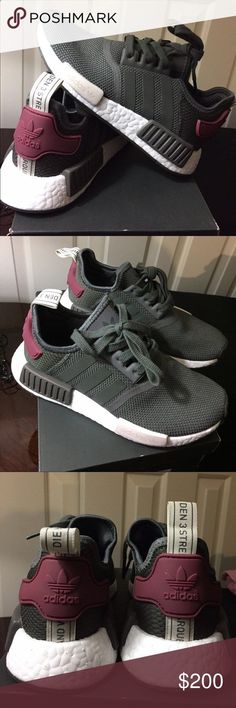 Adidas NMD R1 NEW NEW Adidas NMD R1 Size 5.5 Color: Utility Gray/Maroon (BA7752) I bought it from Adidas website Adidas Shoes Sneakers Reworked Adidas, Cheap Adidas Shoes, Adidas Tracksuit, Adidas Shoes Women, Adidas Nmd R1, Sneakers Adidas, Nmd R1, Nike Free Shoes, Adidas Sneaker