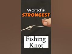 a book cover for world's strangest fishing knot with a hand holding a hook