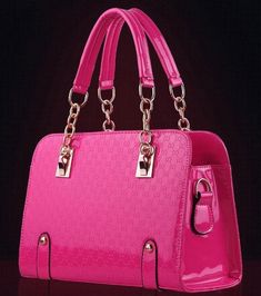 Women's PU Leather Luxury Handbag - Zorket Elegant Pink Shoulder Bag With Zipper Closure, Pink Party Shoulder Bag With Zipper, Pink Party Shoulder Bag With Zipper Closure, Red Handbags, Simple Leather, Quality Handbags, Tote Purse, Leather Clutch, Clutch Handbag