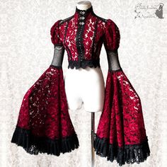 Doing The Dishes, Gothic Novel, Big Sleeves, Red Lace, Sewing Clothes, Design Inspo, Fashion Item, Victorian Dress