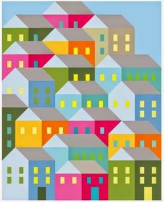 the twitter page for prettylities, which is showing an image of colorful houses