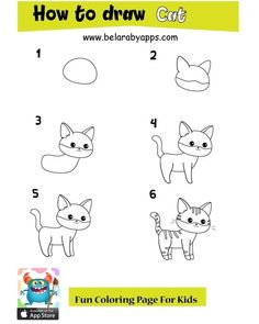 how to draw a cat for kids in easy steps step by step instructions and pictures