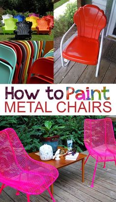 how to paint metal chairs in different colors