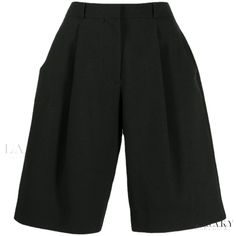 Lasaky - Stylish Casual Straight-Fit Black Five-Pocket Slacks with Trendy Angled Waist Pockets Black Workwear Shorts With Welt Pockets, Wide Leg Workwear Shorts With Side Pockets, Elegant Office Shorts With Pockets, Chic Short Pants With Pockets, Elegant Short Pants With Pockets, Workwear Pants With Hip Pockets, Solid Workwear Shorts With Pockets, Wide-leg Shorts With Pockets For Work, Wide Leg Shorts With Pockets For Work