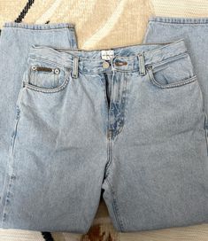 Ck Calvin Klein Jeans Double Stone Wash High waisted jean Zipper fly closure Logo on right pocket one belt loop is 90s Calvin Klein, High Waisted Jean, Mom Denim, Ck Calvin Klein, Calvin Klein Jeans, High Waist Jeans, Fit Jeans, Jeans Fit, Dream Closet