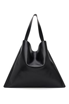 Jil Sander: Black Oversize Tote | SSENSE Chic Rectangular Bucket Bag For Errands, Evening Bucket Bag With Large Capacity And Top Handle, Evening Bucket Bag With Large Capacity And Double Handle, Evening Bucket Bag With Large Capacity, Elegant Square Bag For Errands, Chic Large-capacity Pouch Box Bag, Tote Bag With Detachable Handle For Errands, Tote Bags With Detachable Handle For Errands, Shopping Tote Shoulder Bag With Dust Bag