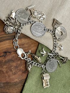 Measurement: 19.5 cm   Metal Purity: 925 Markings: 925 silver Weight: 61 Grams Antique Charm Bracelet, Vintage Silver, 925 Silver, United Kingdom, Handmade Items, Charm Bracelet, Bracelet, Silver