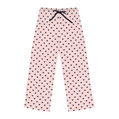 Women's Pajama Pants Pink with tiny black hearts valentine print Pajama Pants jersey knit Valentines Day gift sleep or loungewear PJ pants Comfortable Pajamas, Womens Pajamas Pants, Pj Pants, Sleep Shorts, Valentine Print, Print Pajamas, Black Heart, Jersey Knit Fabric, Pajamas Women