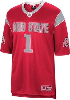 Get a piece of the The Ohio State University Buckeyes action with this Ohio State Buckeyes Red Let Things Happen Football Jersey. You'll look like one of the team as you wear this Jersey to support your Buckeyes. With a team name and logo in rubberized screen print on front chest, this Football Jersey makes a great addition to any Buckeyes fan's closet. Hollywood Music, The Ohio State University, Ohio State University, Team Name, Things Happen, Ohio State Buckeyes, Team Names, Football Jersey, Ohio State