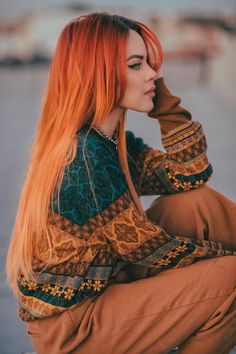 Fall Knits, Orange Hair, Ginger Hair, About Hair, Sweater And Shorts, Hair Goals, Redheads, New Hair, Dyed Hair