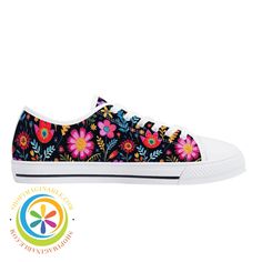 Add a pop of happiness to your outfits with Happy Floral Ladies Low Top Canvas Shoes! With a colorful floral design, these shoes will elevate your style and make you feel happy all day long. Perfect for any occasion, you'll love the flowers galore and the fun colors. (And trust us, your outfit will thank you!) We create Fun & Funky! Wear-resistant rubber soles white low-top canvas shoes High-quality canvas upper & cotton lining for a comfortable & breathable fit, and easy care Removable EVA padd Trendy Floral Print Sneakers For Spring, Pink Floral Print Sneakers For Summer, Spring Floral Print Sneakers With Round Toe, Pink Lace-up Sneakers With Floral Print, Floral Print Round Toe Sneakers For Spring, Spring Floral Print Round Toe Sneakers, Pink Floral Print Lace-up Sneakers, Floral Print Canvas Shoes For Summer, Pink Floral Print Sneakers With Round Toe