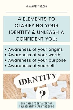 the four elements to clarify your identity and unleash a content you're aware of