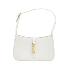 Saint Laurent Blanc Vintage Smooth Leather A Le 5 Hobo Saint Laurent Neutral; White Excellent Luxury Light White Shoulder Bag, Ysl Hobo Cream, White Ysl Purse, Blanc Vintage Ysl Bag, Yves Saint Laurent Bag Beige, Yves Saint Laurent Bags, Saint Laurent Bag, White Bag, Smooth Leather