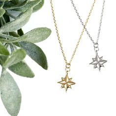 These stunning and delicate sterling silver Moravian Star jewelry pieces are some of our absolute favorites! This jewelry features a gorgeous Moravian star on either a sterling silver (.925) 20" chain or sterling silver (.925) ear hooks.  Gold items are 14k gold plated over Sterling Silver. Stars on the earrings (measuring 12mm x 15mm) are slightly smaller than the necklace (15mm x 17mm). Special packaging in photos is not included, and this listing is for your choice of either the necklace or earrings, but not both (though they may be purchased separately).  Be sure to care for your jewelry with a regular sterling silver cleaning routine. Celestial Star Jewelry For Gifts, Star-shaped Celestial Jewelry Gift, Celestial Star-shaped Jewelry Gift, Celestial Jewelry With Starburst Star Charm, Silver Star Necklace Tarnish Resistant, Nickel-free White Gold Star Jewelry, Nickel-free Star-shaped White Gold Jewelry, Celestial Star-shaped Silver Jewelry, Silver Star Of David Charm Jewelry