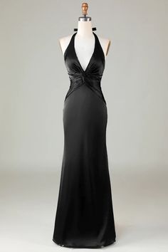 Details:   Indulge in luxury with our Mermaid Halter Dark Green Long Satin Bridesmaid Dress. This stunning halter maxi dress in a gorgeous dark green hue exudes elegance and sophistication. Perfect for any special occasion, this dress is sure to make a statement. Made with high-quality satin fabric, this dress is perfect for formal events and weddings. Its timeless design and luxurious material will make any bridesmaid feel elegant and sophisticated.    Features:    Silhouette: Sheath Style Open Back Evening Gown, Satin Bridesmaid Dress, Neck Deep, Fish Tail, Black Bridesmaid Dresses, Evening Dresses Cocktail, Long Bridesmaid Dress, Satin Bridesmaid Dresses, Sophisticated Dress