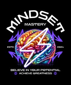 the mindset logo with an image of a brain and lightning bolt in front of it